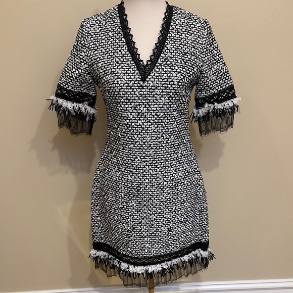 New from Bergdorf Designer Jonathan Simkhai Black and White Combo Dress - Picture 1 of 7